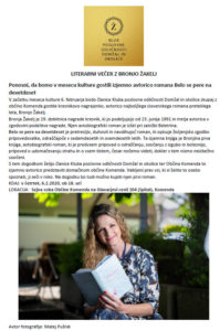 LITERARNI VEČER Z BRONJO ŽAKELJ
